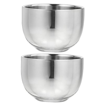 DEARMAMY 2-Piece Stainless Steel Shaving Soap Bowl Set