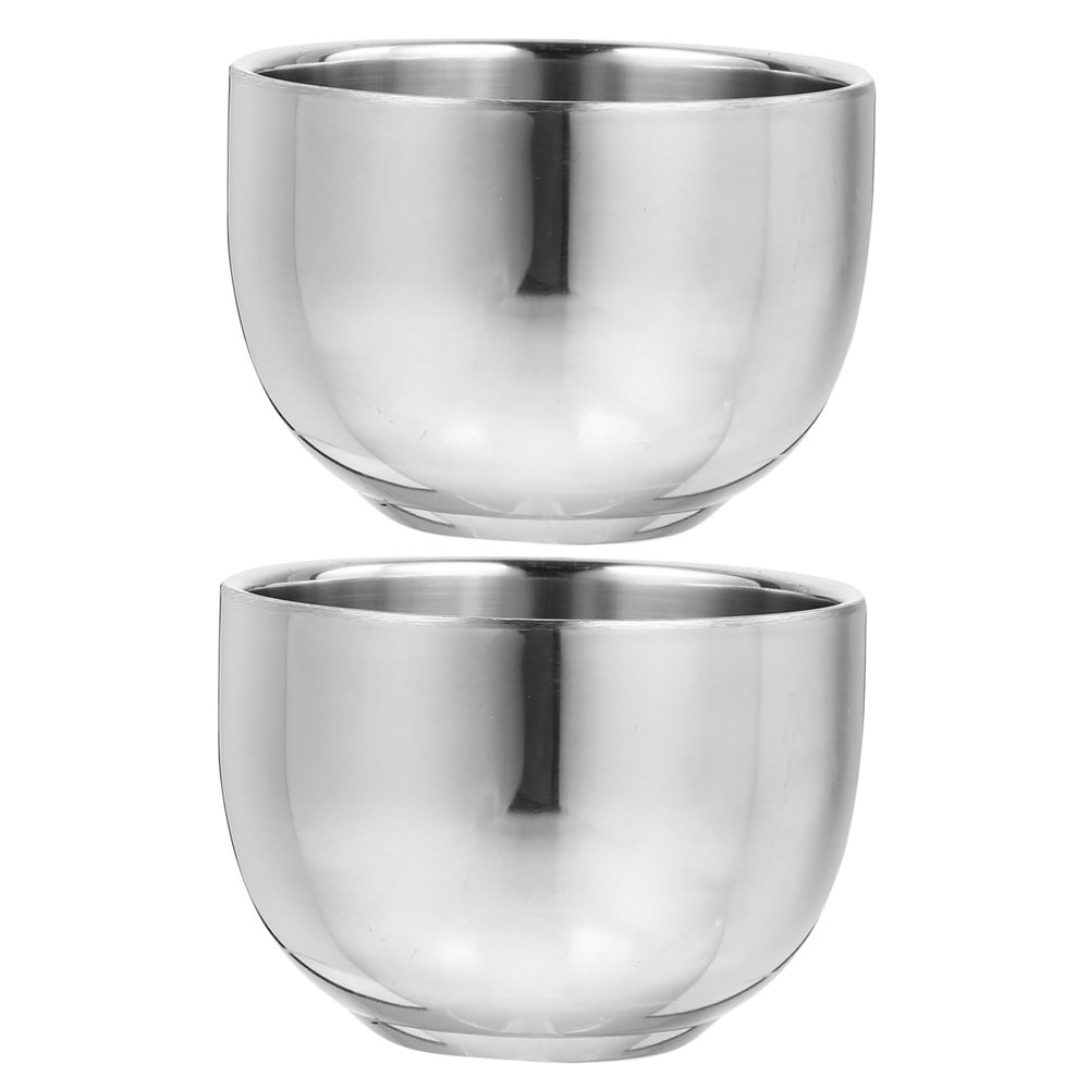 DEARMAMY 2-Piece Stainless Steel Shaving Soap Bowl Set
