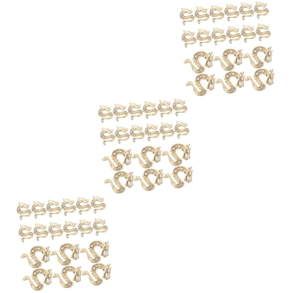 VALICLUD 3 Sets Gold Nail Charms, Dragon Nail Art Decorations, 50 Pieces per Set