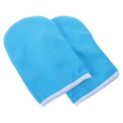 1 Pair of Paraffin Wax Hand Gloves, Blue Polyester