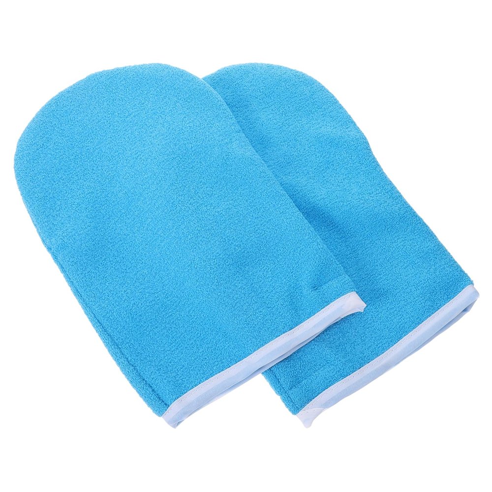 1 Pair of Paraffin Wax Hand Gloves, Blue Polyester