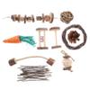 INOOMP Natural Chew Toy Set for Hamsters, Rabbits, and Guinea Pigs, Low Odor, for Cage Decoration and Dental Care view 1