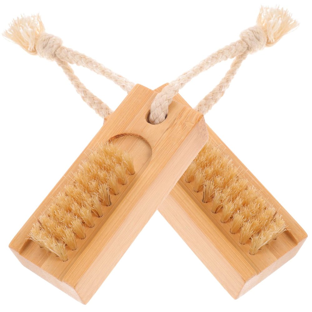 Double-Sided Nail Brushes for Cleaning Fingernails, 2-Pack