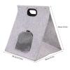REXVTNS Felt Cat Carrier for Small Cats & Dogs, Removable Washable Foldable Pet Carrier, Breathable Mesh Panel, Portable Design, PU Handles, 22 lb Capacity view 3