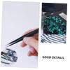 Tofficu Nail Art Tweezers and Pickers, Black Stainless Steel, 2 Sets of 3 view 3