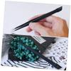 Tofficu Nail Art Tweezers and Pickers, Black Stainless Steel, 2 Sets of 3 view 4