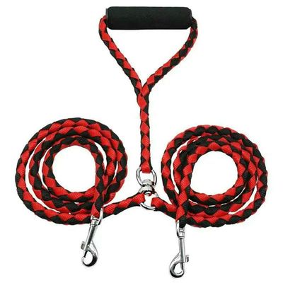 1.4 m Double Leash for Pets, 2-Way Coupler, Elastic Extension
