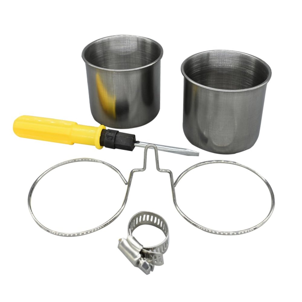 TOYANDONA Stainless Steel Parrot Feeding Cups