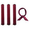 4-Piece Heatless Velvet Hair Curler Set for Overnight Blowout Styling (3 Wine with Scarf) view 1