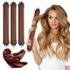 4-Piece Heatless Velvet Hair Curler Set for Overnight Blowout Styling (3 Wine with Scarf) view 2