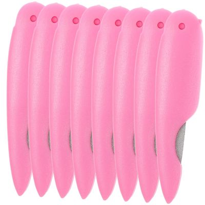 Pink Folding Metal and ABS Nail Files, 8 Pieces
