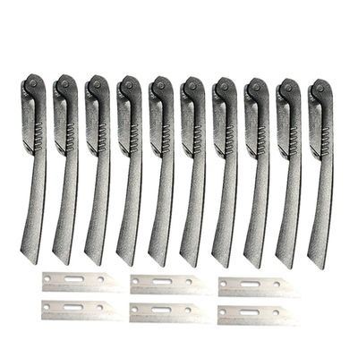 PACKOVE Foldable Stainless Steel Eyebrow Razor with Replaceable Blades