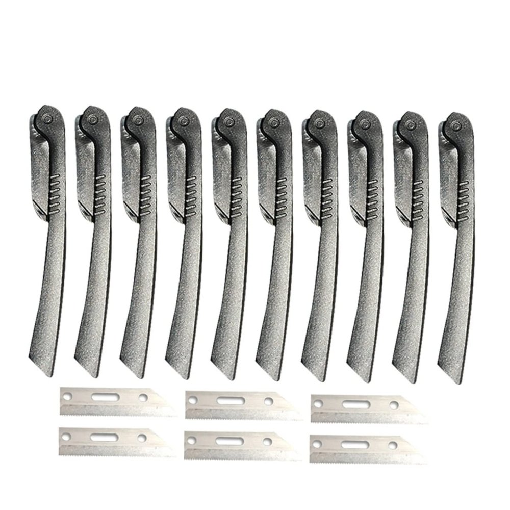 PACKOVE Foldable Stainless Steel Eyebrow Razor with Replaceable Blades