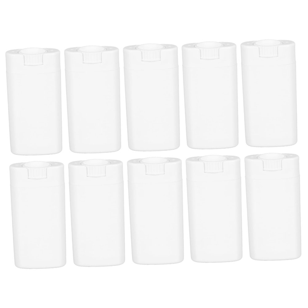 CALLARON 15 g Plastic Cream Containers with Comfortable Grip, 10-Pack, White