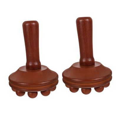 Gogogmee Wooden Acupuncture Massage Brushes, 2-Piece Set