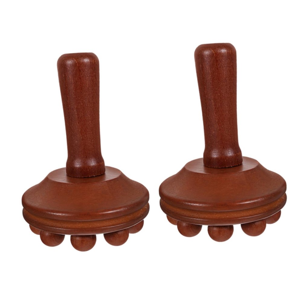 Gogogmee Wooden Acupuncture Massage Brushes, 2-Piece Set