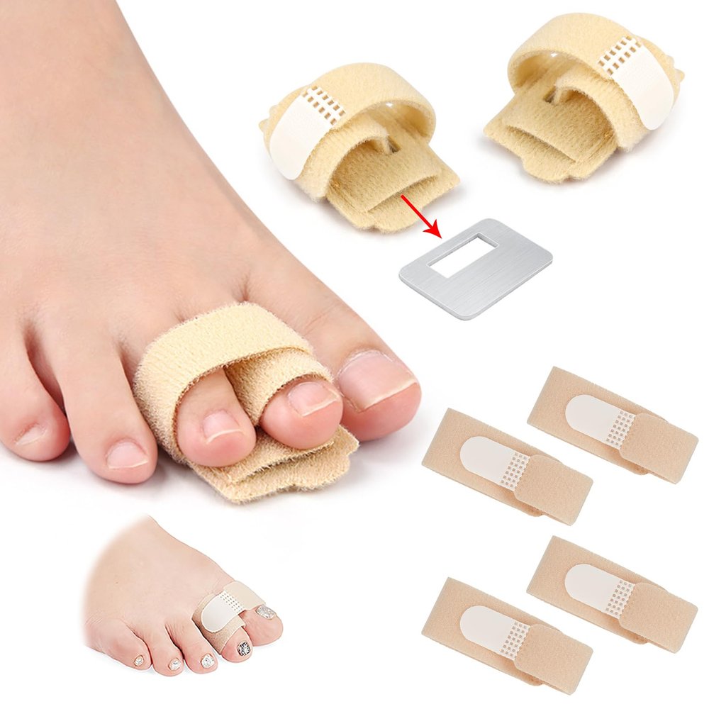 HENGBIRD Hammer Toe Pads, 6-Piece Toe Splint Set for Crooked, Claw, and Overlapping Toes