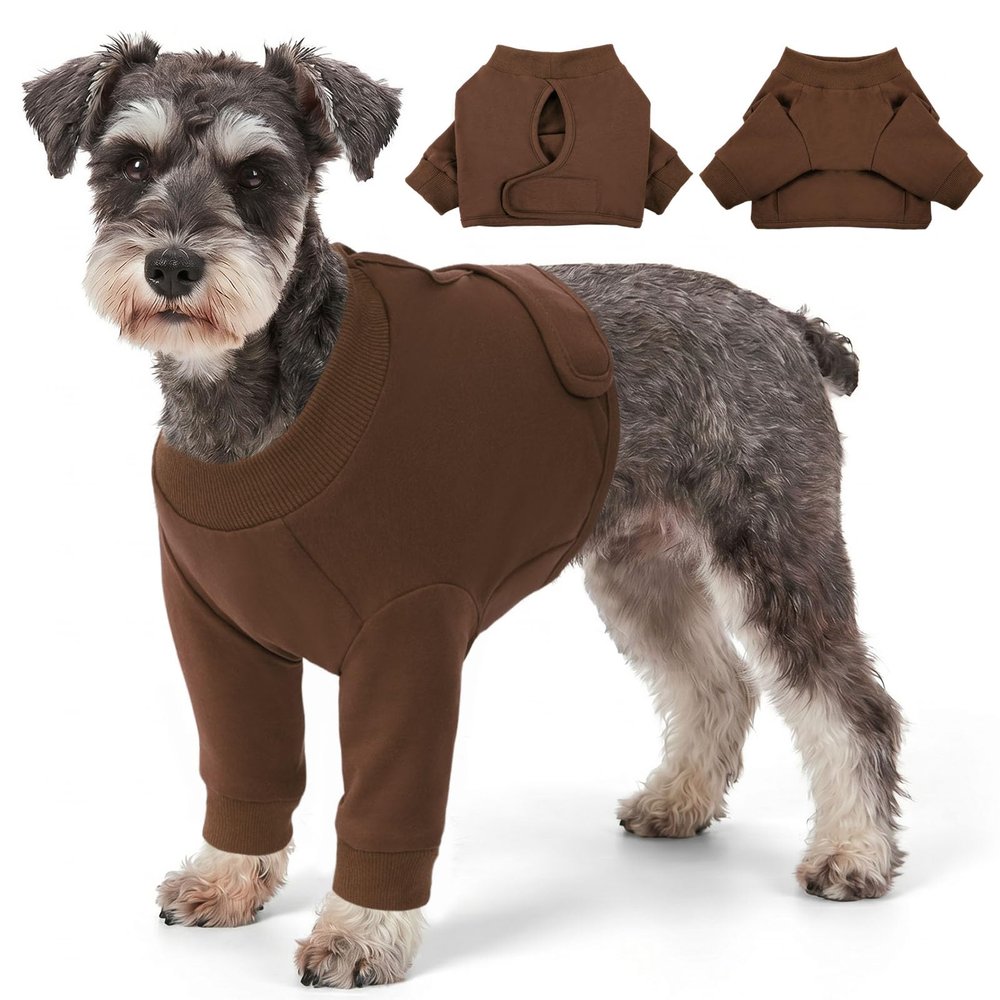 CITTOILE Dog Recovery Suit After Surgery for Front Legs, Brown, XS