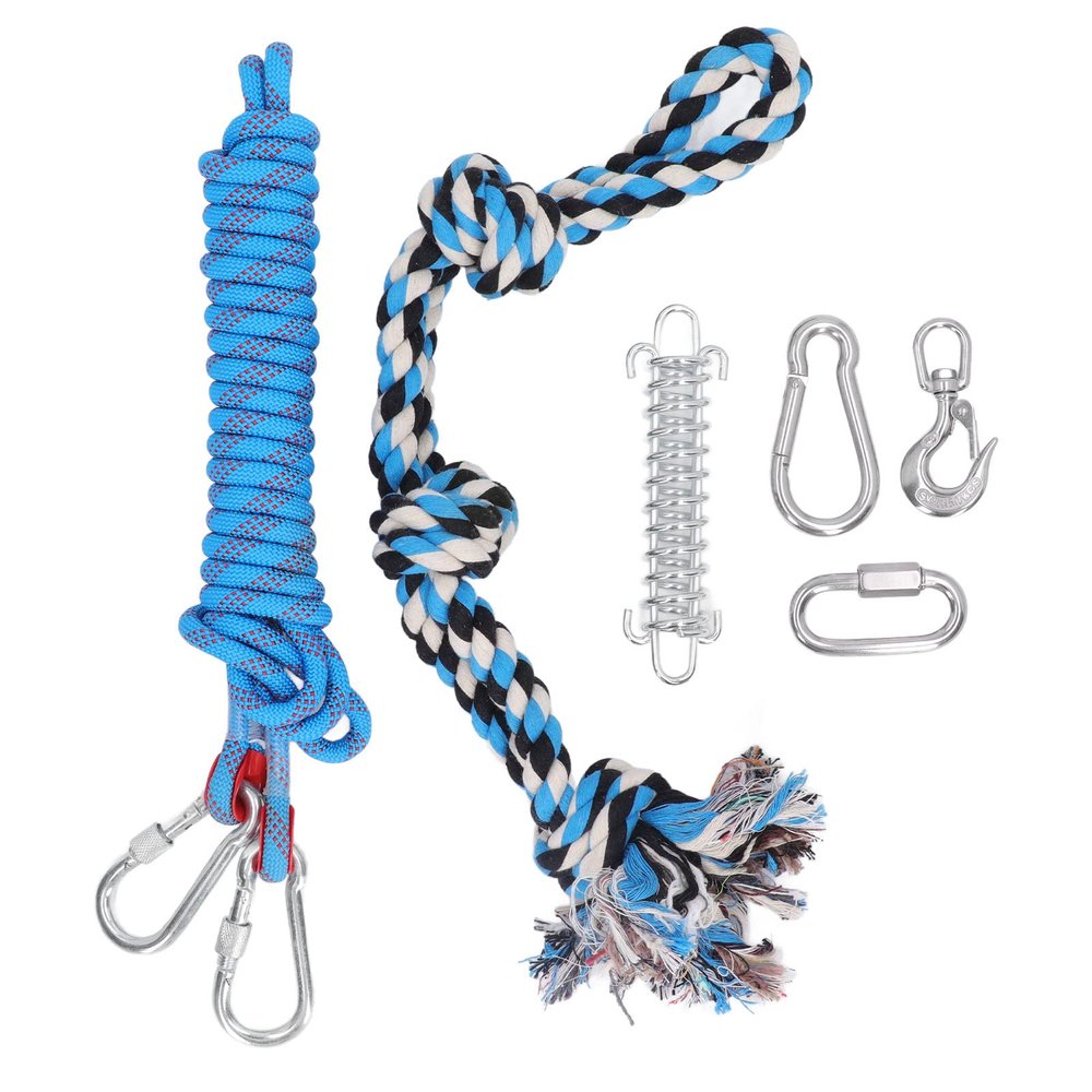 REXVTNS Spring Pole Dog Toy with 2 Cotton Ropes