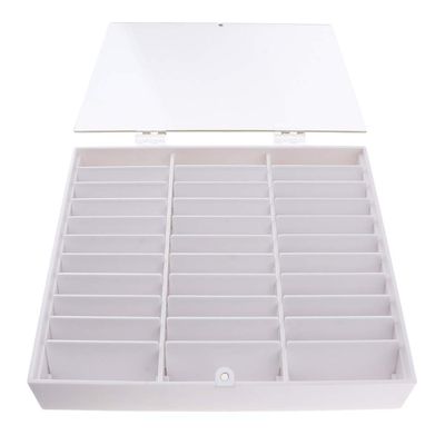 Storage Box for Artificial Nails, 30 Compartments, Acrylic, White