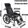 WLH Alexanders Lightweight Folding Reclining Transport Wheelchair view 3