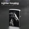 Black and White Horses Lighter Case, Heavy-Duty Metal Protective Cover view 4