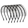 6-Pack Black Comb Headbands with Steel and Silk Teeth view 1