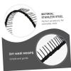 6-Pack Black Comb Headbands with Steel and Silk Teeth view 3