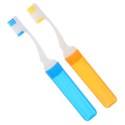 KOCKSHION 2-Pack Foldable Travel Toothbrushes with Soft Bristles