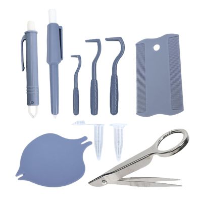 Tick Remover Tool and Flea Extractor Kit, 3.66-Inch Ergonomic Pet Grooming Set