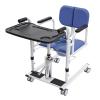 Hydraulic Patient Transfer Lift Chair for Bed, Toilet and Shower, 330.7 lb Capacity, 180° Opening Seat, 16.14–25.6 in Height, Blue/White/Black view 1