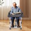 Hydraulic Patient Transfer Lift Chair for Bed, Toilet and Shower, 330.7 lb Capacity, 180° Opening Seat, 16.14–25.6 in Height, Blue/White/Black view 2