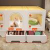Indoor Cat Enclosure with Elevated Base, Storage Drawer and Litter Box view 2