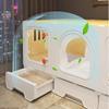 Indoor Cat Enclosure with Elevated Base, Storage Drawer and Litter Box view 3