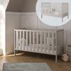 zee Bambi 2-in-1 Baby Crib, 3-Level Adjustable, 2 Removable Slats, with Guardrail, 60 x 120 x 86 cm, Cashmere view 1