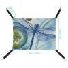 BVKWNTSA All-Season Hand-Painted Blue Dragonfly Print Pet Hammock view 2