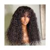 HYEFDWS Kinky Curly Human Hair Wig with Bangs, 35.6–101.6 cm view 1