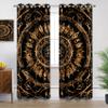 Mandala Blackout Curtains, Black and Gold, 2-Piece Set view 1
