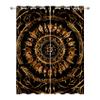 Mandala Blackout Curtains, Black and Gold, 2-Piece Set view 2