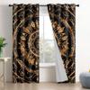 Mandala Blackout Curtains, Black and Gold, 2-Piece Set view 3