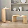 Small C-Shaped Narrow Side Table, 24 x 27 Inches, Accent Table for Living Room, Square Portable Wooden Desk/Plant Stand, French Accent, Multifunctional view 2