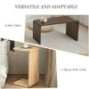 Small C-Shaped Narrow Side Table, 24 x 27 Inches, Accent Table for Living Room, Square Portable Wooden Desk/Plant Stand, French Accent, Multifunctional view 3