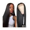 HYEFDWS Straight Human Hair Lace Front Wig, HD Transparent Lace, 14–40 in, Pre-Plucked Closure view 1