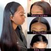 HYEFDWS Straight Human Hair Lace Front Wig, HD Transparent Lace, 14–40 in, Pre-Plucked Closure view 3