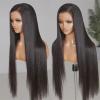 HYEFDWS Straight Human Hair Lace Front Wig, HD Transparent Lace, 14–40 in, Pre-Plucked Closure view 4