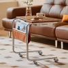 C-Shaped Bedside Table with Wheels view 1