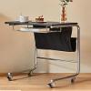 C-Shaped Bedside Table with Wheels view 3