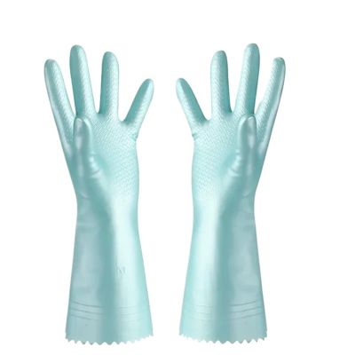 Fleece-Lined Latex Rubber Household Cleaning Gloves for Dishwashing and Laundry