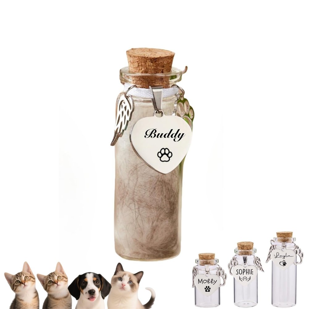 Pet Fur Memorial Glass, Customizable