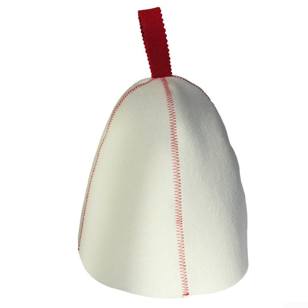 Wool Felt Sauna Hat for Comfort and Forehead Protection (Red)
